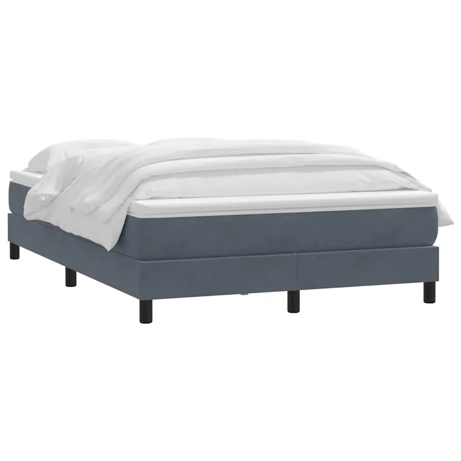 vidaXL Boxspringbett mit Matratze Dunkelgrau 160x220 cm Samt 3315976 günstig online kaufen