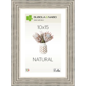 Grauer Holzrahmen Tosca 10x15 cm, ideal für Fotos, FSC®-zertifiziert.