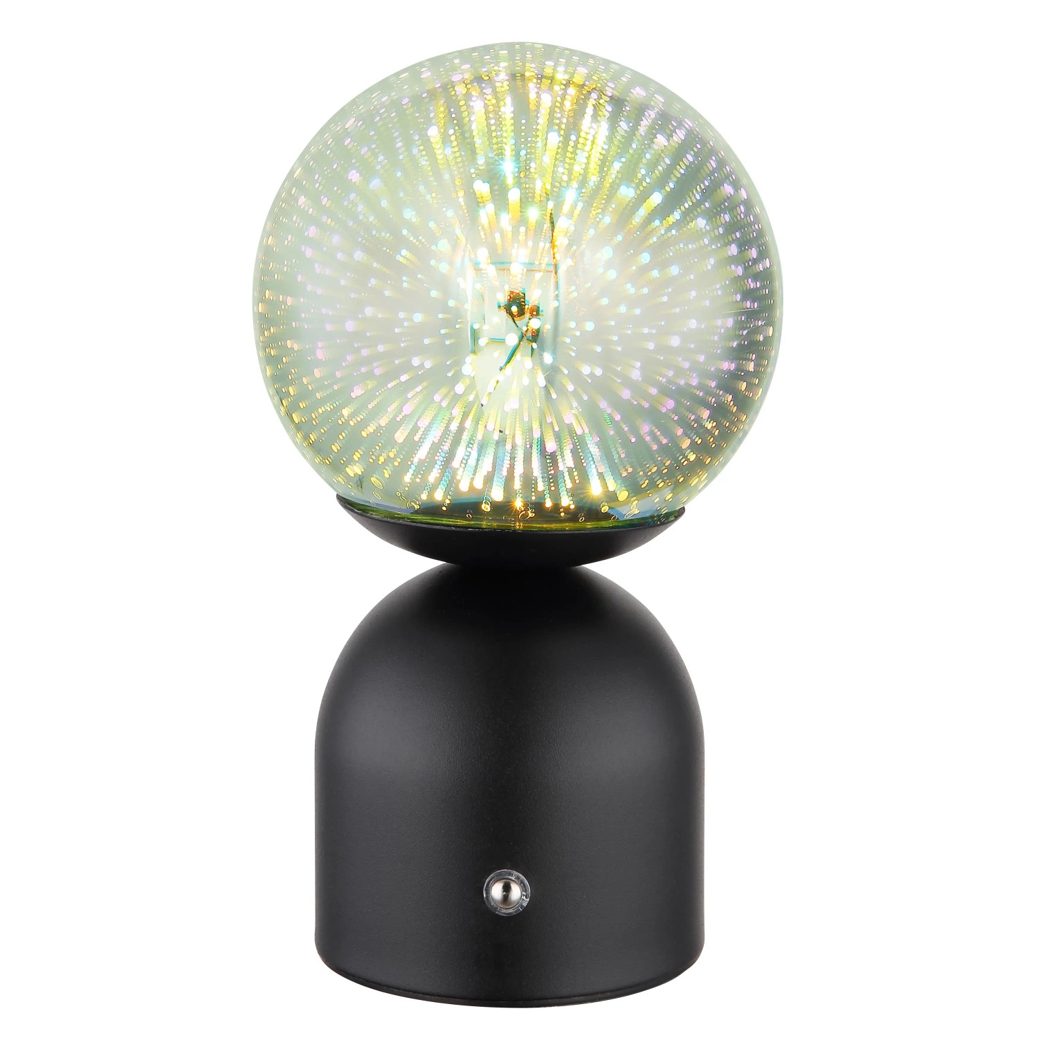 Globo Tischleuchte Julsy, schwarzes Metall, 3D-Effekt, 21 cm. LED-Tischlampe mit Touchdimmer.