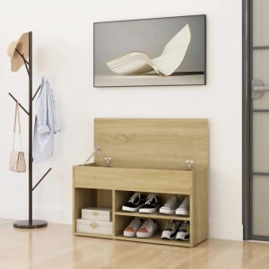 vidaXL Schuhbank Sonoma-Eiche 80x30x45 cm Holzwerkstoff 808750