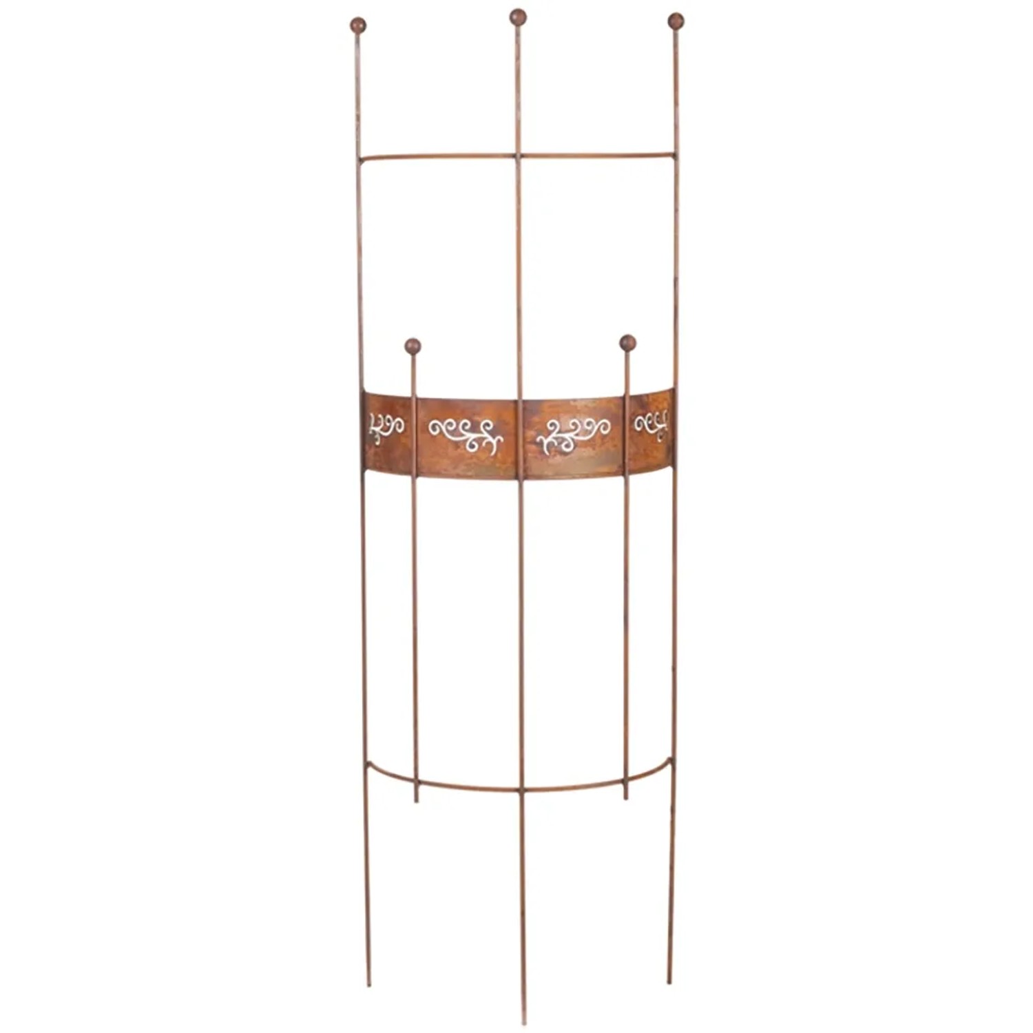 Rankgitter Halbrund mit Borte 40 cm x 118 cm Metall Rosteffekt kaufen