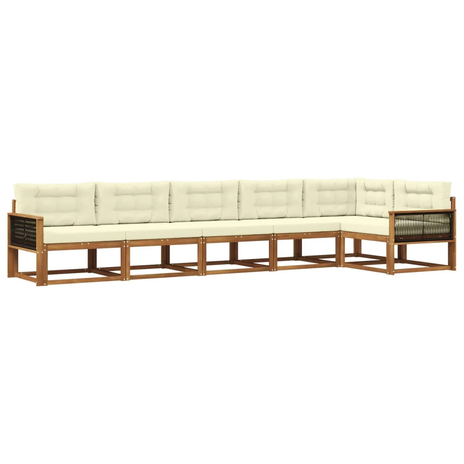 vidaXL Outdoor-Sofagarnitur mit Kissen 6 Stk Natur und Creme 3382603