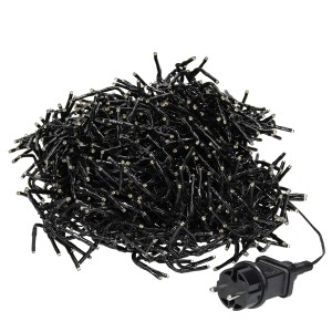 LED Cluster Lichterkette, 11m, 1512 warmweiße LEDs mit Stecker, für Weihnachtsbeleuchtung.