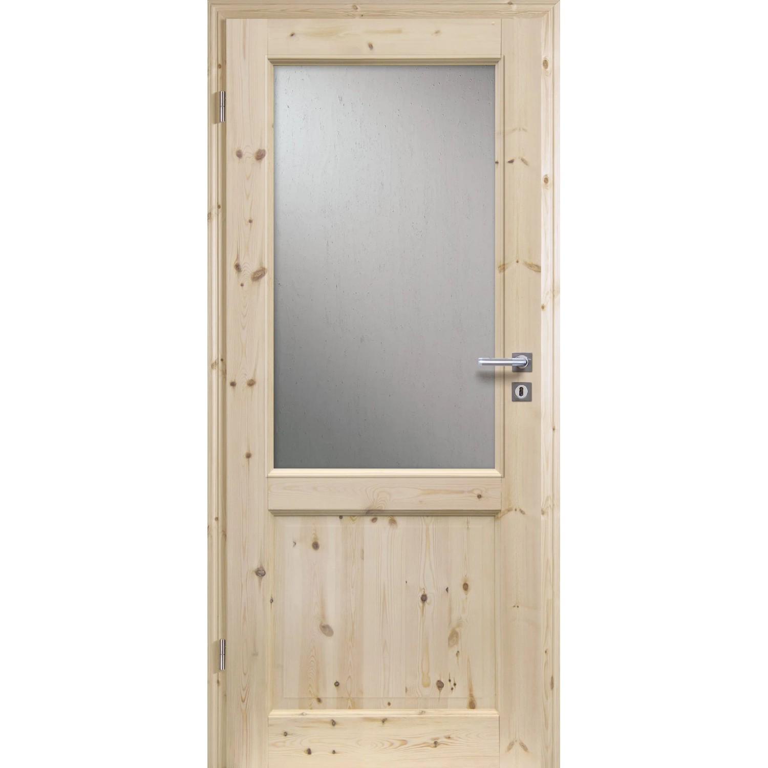 Radex Zimmertür Landhaus Kiefer 6002-LA Glas Altdeutsch Weiß 860x1985 mm Links