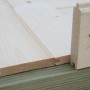 Holzfußboden Universal 18 mm, imprägnierte Nut- und Federbretter aus Fichte für Gartenhaus.