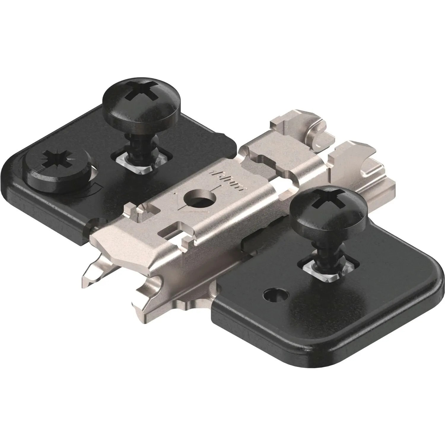 Blum Exzenter-Kreuzmontageplatte Clip Onyx Zwillingsanschlag Stahl Expdando Distanz 0 mm