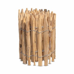 Stiltreu Staketenzaun aus Kastanie, 500x50 cm, Lattenabstand 2-3 cm, für Garten und Grundstück.