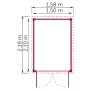 Grundriss Kiehn-Holz Gerätehaus KH 19-001, 150x210 cm, Maße für Holz-Gartenhaus.