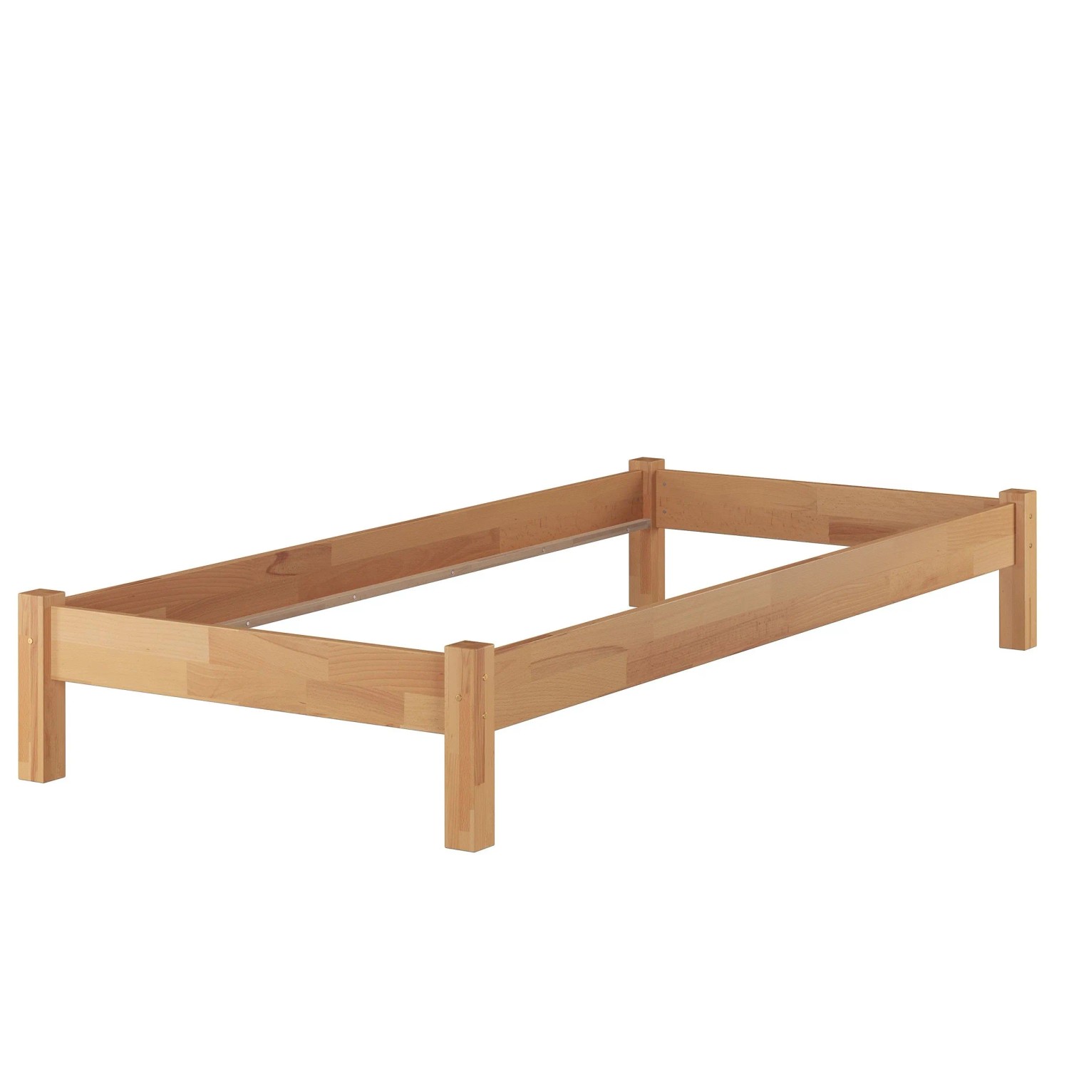 Erst-Holz Schönes Buche Bett 80 x 200 cm Massivholz für Jugendliche Modell 84 ohne Zubehör