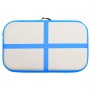 Blaue und hellgraue aufblasbare Gymnastikmatte aus PVC mit abgerundeten Ecken. Ideal für Sport & Fitness.