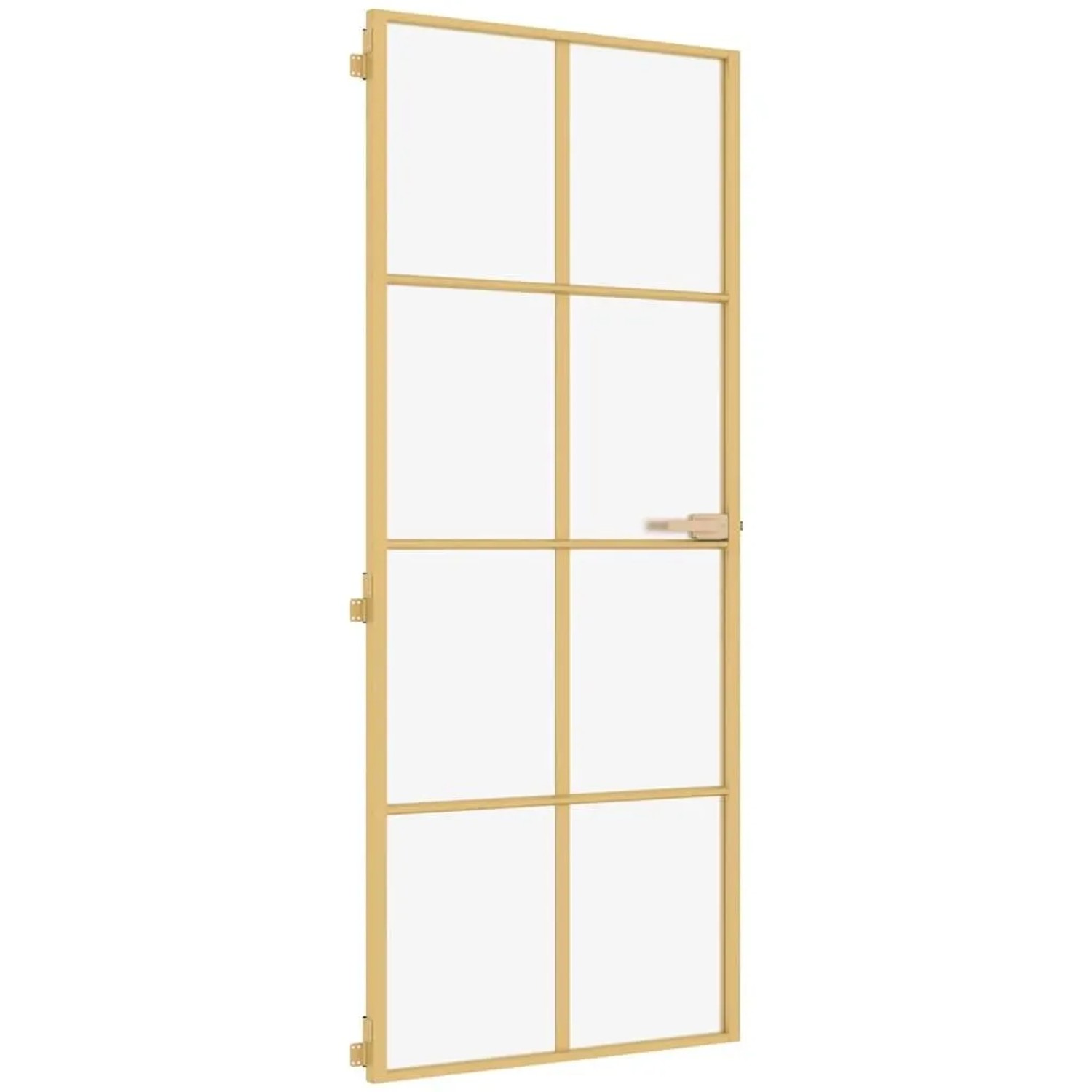 vidaXL Innentür Schlank Golden 93x201,5 cm Hartglas und Aluminium 155146