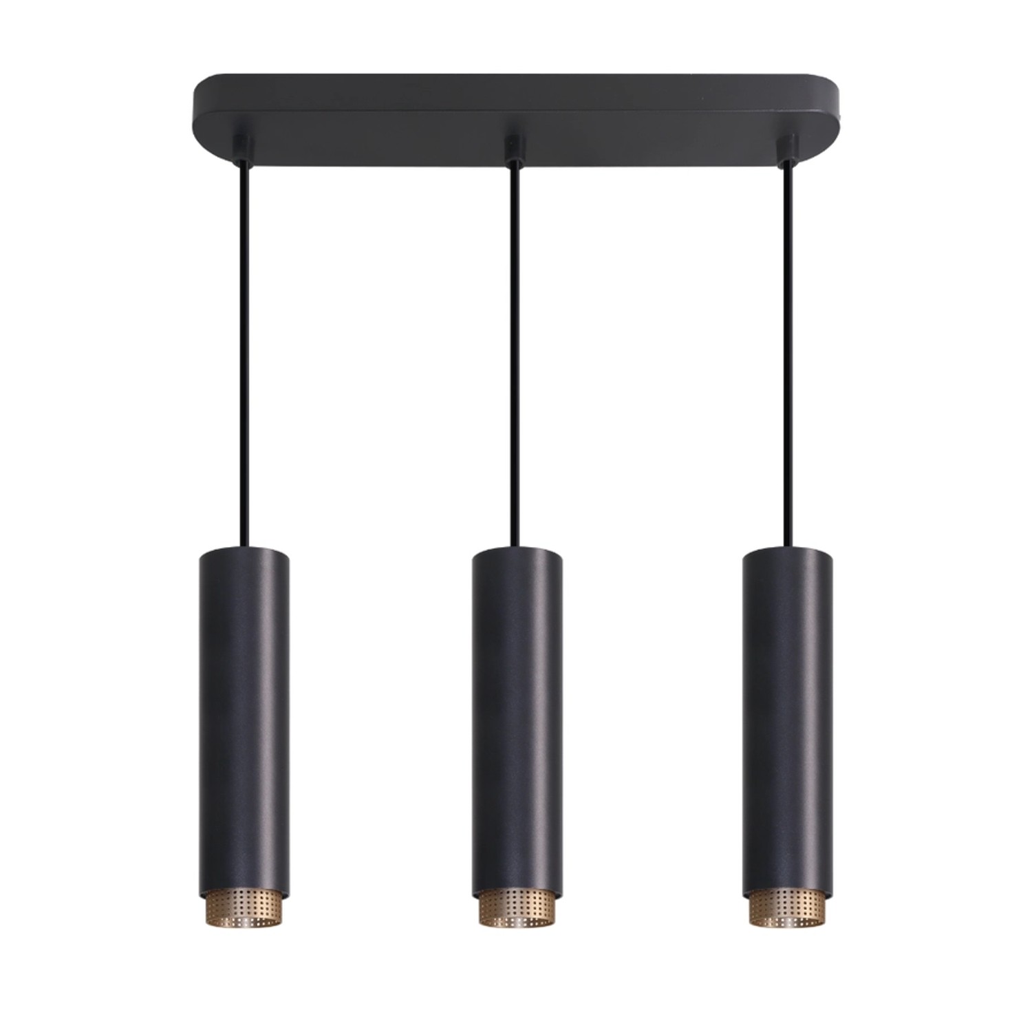 LUXULA Pendelleuchte 3-Flammig E27 Hängelampe Design Spotleiste Schwarz Gol günstig online kaufen