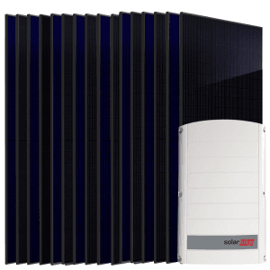 SUNNIVA 8 kW Solaranlage mit 16 Fullblack Bifacial Modulen und SolarEdge Wechselrichter.