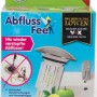 Abfluss-Fee Waschbeckenstöpsel in Weiß-Chrom, verhindert Verstopfungen und Gerüche im Abfluss.