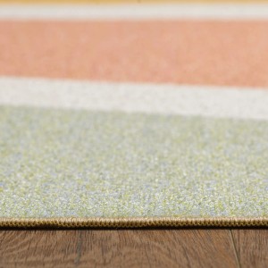Detailansicht des Ayyildiz Kinderteppich Play 2020 Multi, 160x230 cm, mit bunten Streifen.