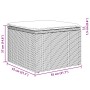 vidaXL Gartenmöbel: Schwarzer Poly Rattan Fußhocker mit Kissen, Maße 55x55x37cm.