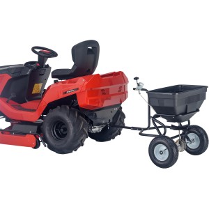Al-Ko Streuer Spreader SP 60 am Rasentraktor. Zubehör für Dünger, Saatgut und Streusalz.