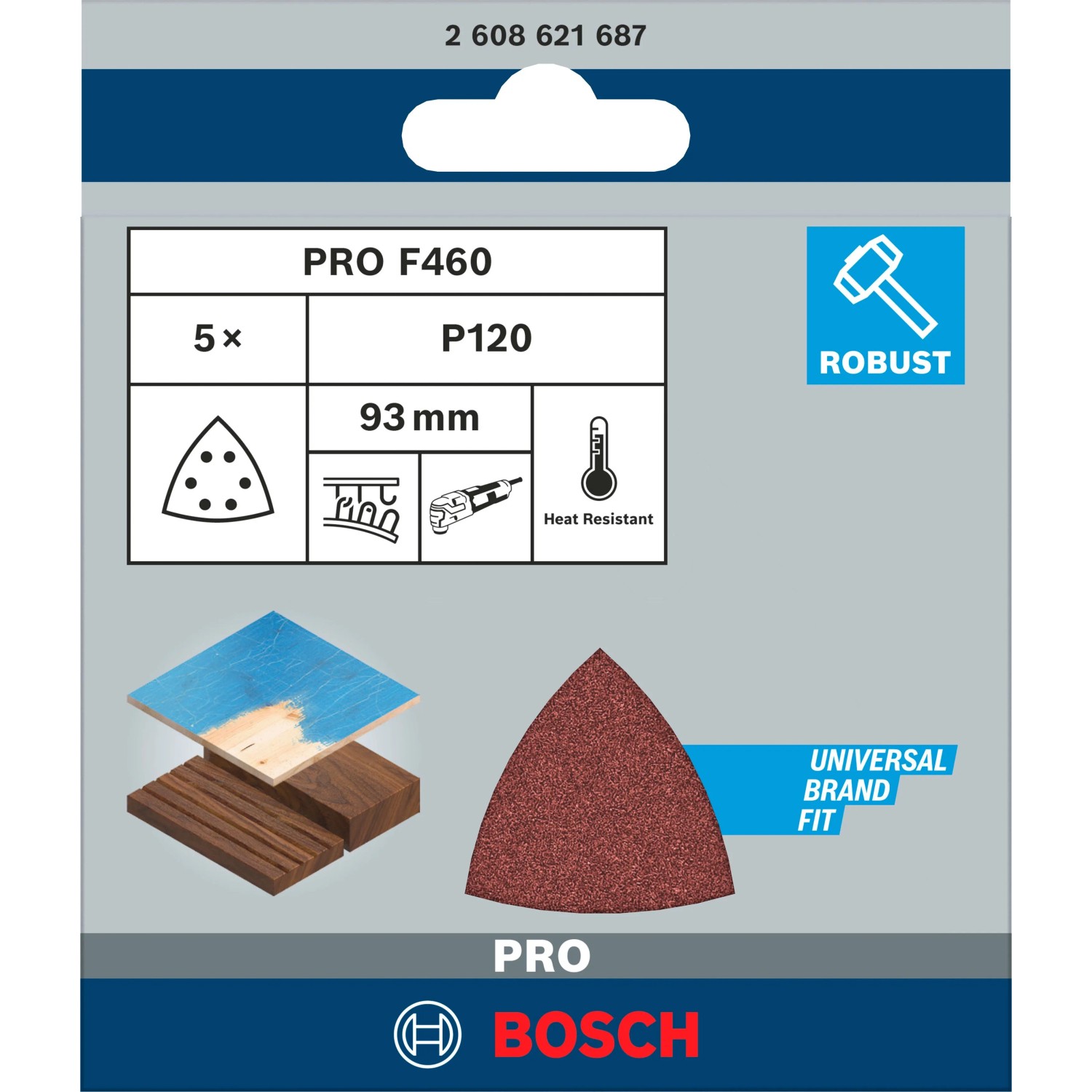 Bosch Delta-Schleifblatt F460 Best for Wood and Paint 5-er Pack Körnung 120