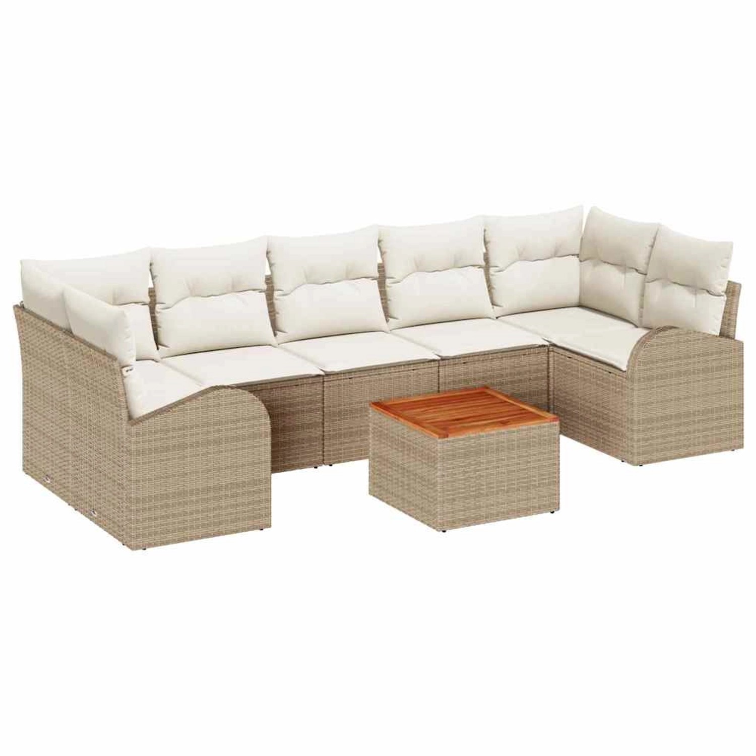 vidaXL Garten-Sofa-Set 8-Tlg Beige Poly Rattan 3347547 günstig online kaufen