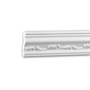 Flexible, weiße PROFHOME Eckleiste aus Polyurethan, 2 m lang, mit Neo-Empire Stil für Paneel-Zubehör.