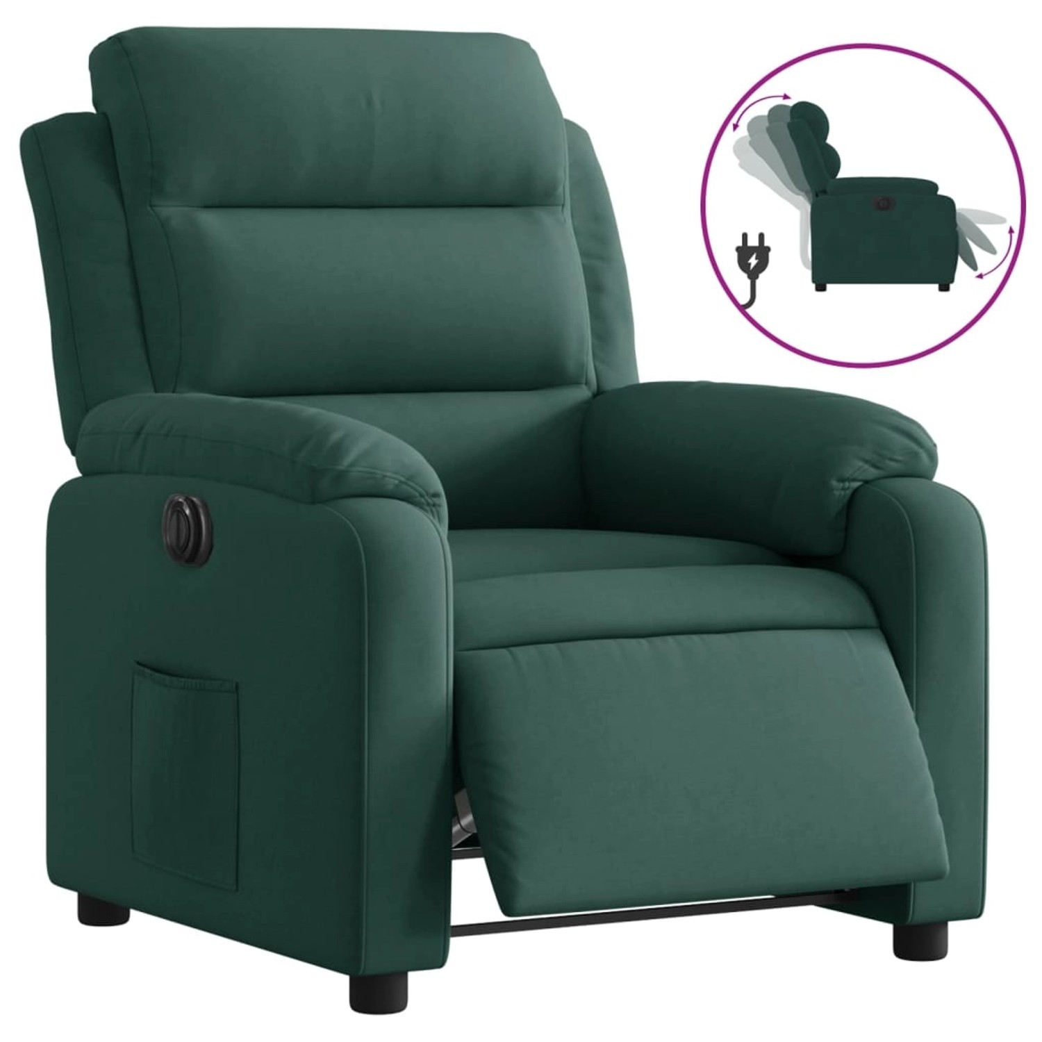 vidaXL Relaxsessel Elektrisch Dunkelgrün Samt 3205072 günstig online kaufen