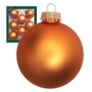 Krebs Glas Lauscha Weihnachtskugeln Uni-Design Fabienne Goldfarbig 7cm