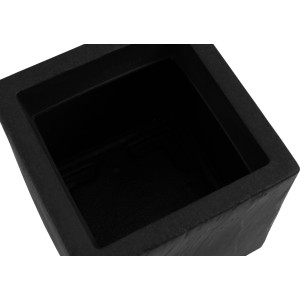 Schwarzer Siena Garden Pflanzkübel Bozano, 27x27x21 cm, mit Schieferstruktur.