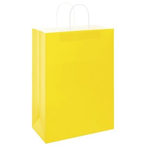 vidaXL Papiertragetaschen 250 Stk mit Henkeln Gelb 32x17x44 cm 4101790