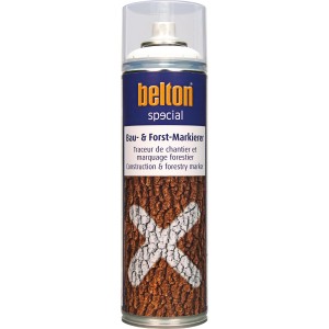 Belton Bau- & Forst-Markierer Spray, Signalweiß, 500ml. Spezial-Spray für Bau und Forst.