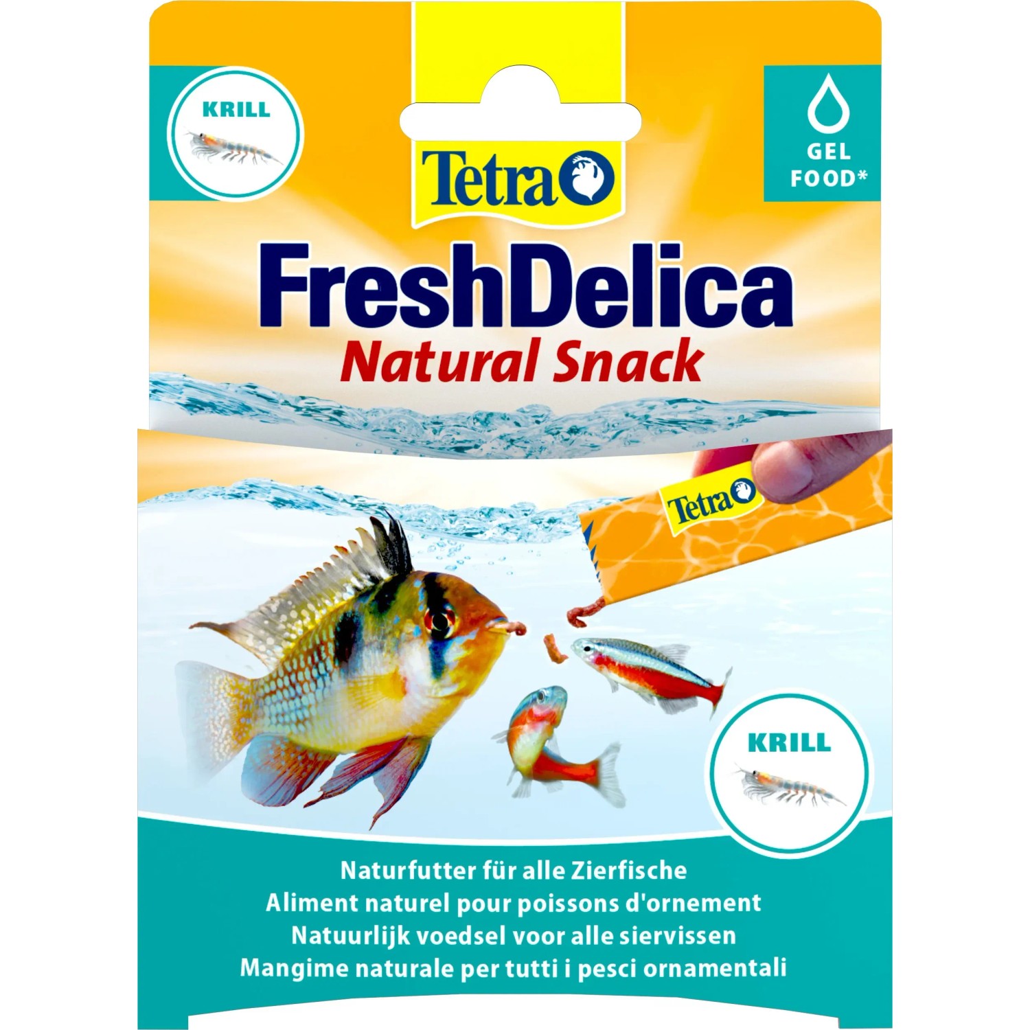 Tetra FreshDelica Krill, 48g: Ergänzungsfutter für Zierfische mit Krill im Gel, für gesunden Futterspaß.