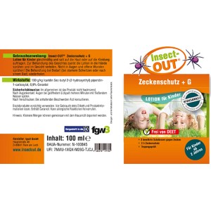 Insect-Out Zeckenschutz für Kinder, 100ml Flasche. Wirksamer Schutz vor Zecken.