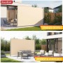 Beige Floordirekt Seitenmarkise ausziehbar, blickdichter Alu-Sichtschutz für Terrasse & Balkon, 160x350 cm.