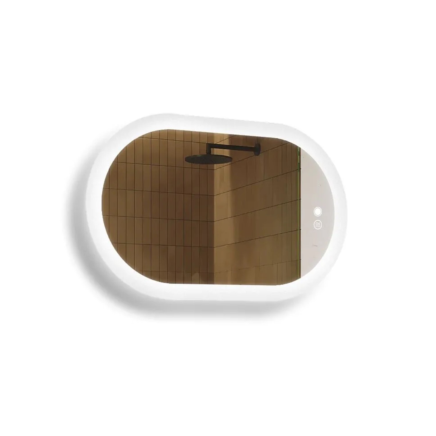 Artforma LED Badspiegel Oval 80x50 cm mit Beleuchtung Antibeschlag Touch Dual LED Dimmbar Rahmenlos IP20 M084