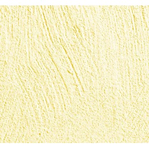 Nahaufnahme von Knauf Compact Color Zitrone Putz, gelbe Wandfarbe.