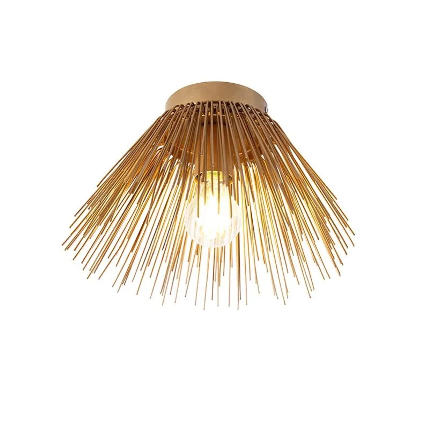 QAZQA Art-Deco-Deckenleuchte Gold mit Lichteffekt Broom