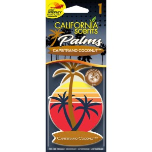 California Scents Lufterfrischer Palm Capistran Coconut für Autopflege mit Palmenmotiv.