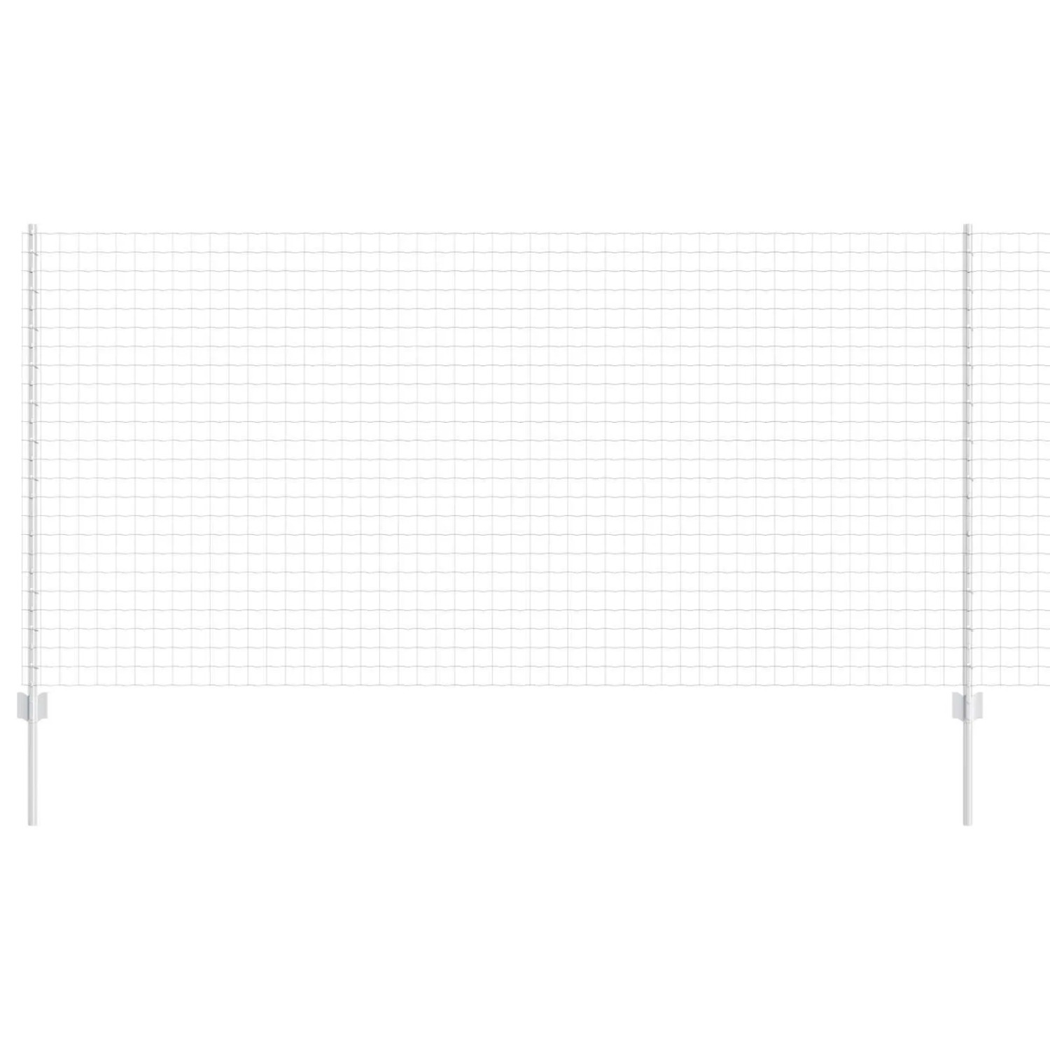 vidaXL Zaun mit Pfosten Silber 1,2 x 10 m Stahl 3336148 günstig online kaufen