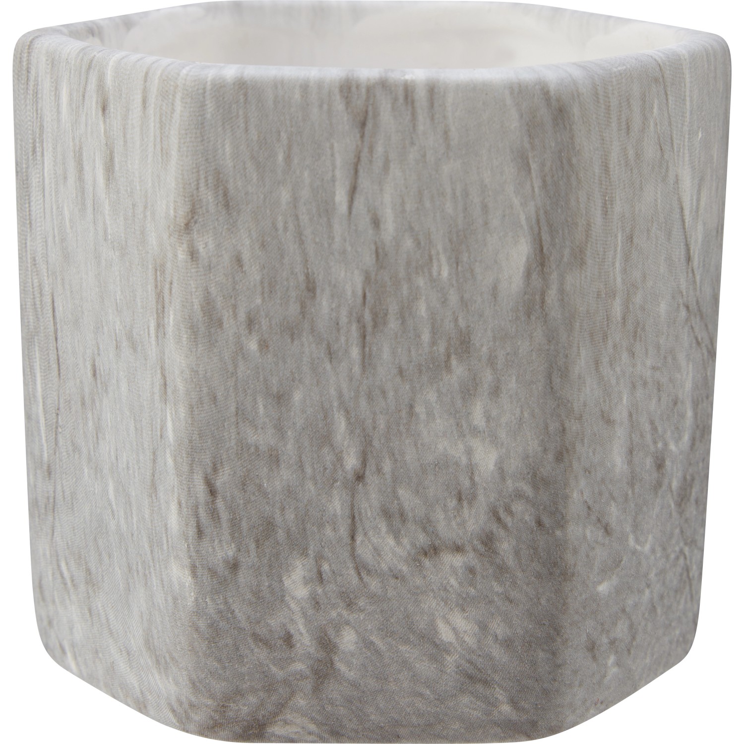 Pflanzgefäß Marmor 8,2 cm x 9 cm x 9 cm Mehrfarbig Steingrau-Braun