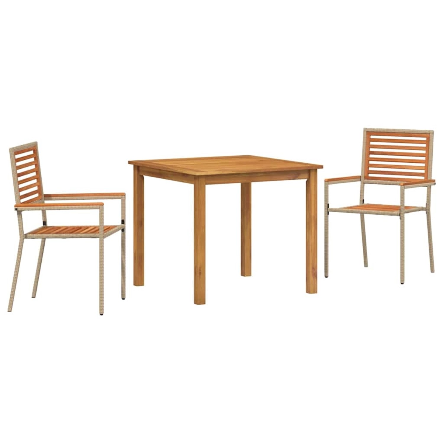 vidaXL Garten Essgruppe 3-Tlg Beige Poly Rattan 3365513 günstig online kaufen
