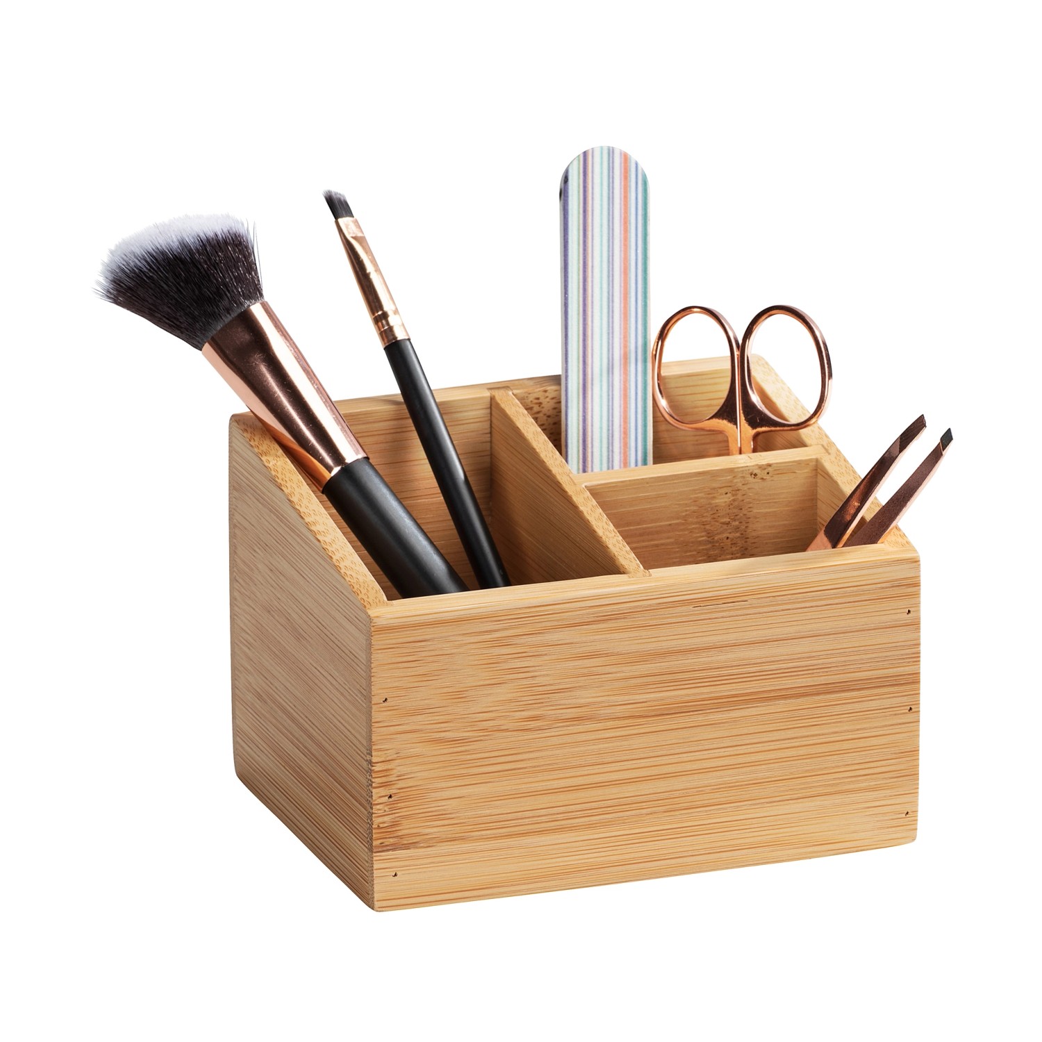 Wenko Bambus Organizer Terra 3 Fächer 0,551 l Bambus 12 x 8.5 x 9 cm natur