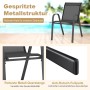 Costway Gartenstuhl 4er Set, stapelbar, Textilene, Metallgestell, schwarz.