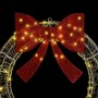 vidaXL Acryl Kranz mit warmweißen LED-Streifenleuchten und roter Glitzerschleife, 75 cm. Festliche Deko.