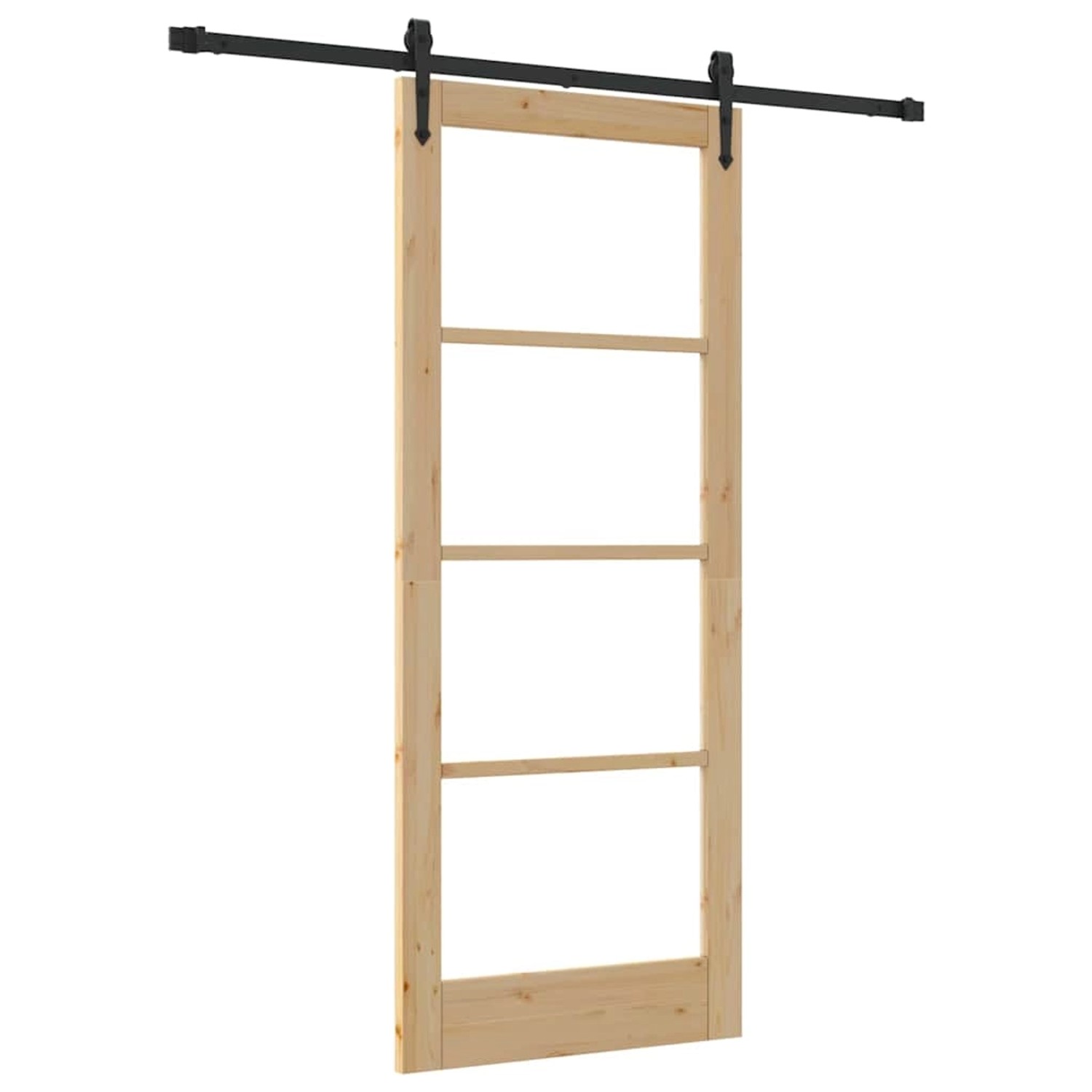vidaXL Schiebetür Braun 83 x 202 cm Holz und Metall 3332333 günstig online kaufen