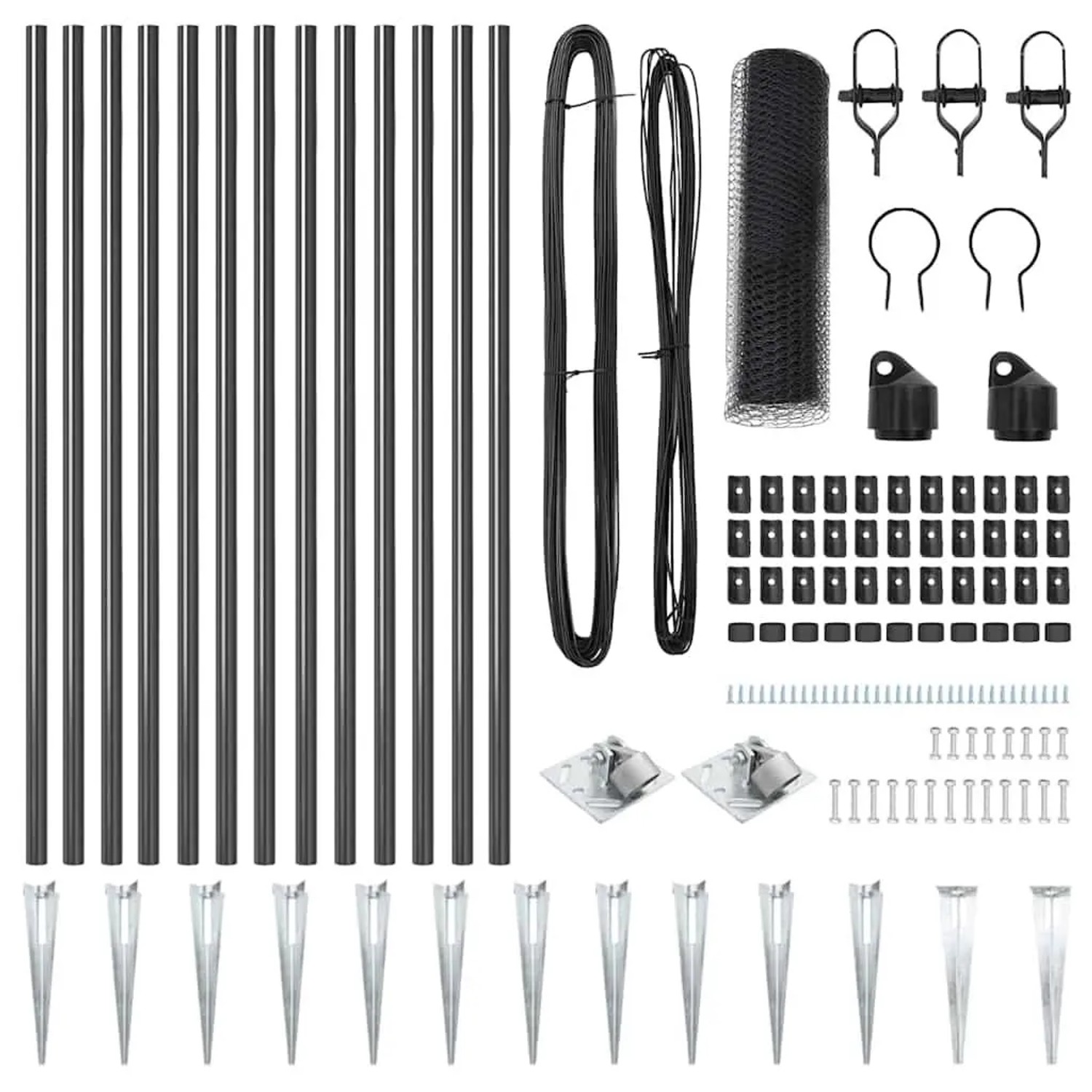 vidaXL Zaunpfosten Grau 25 x 0,8 m 13 mm Mesh Stahl und PVC 3353231 günstig online kaufen