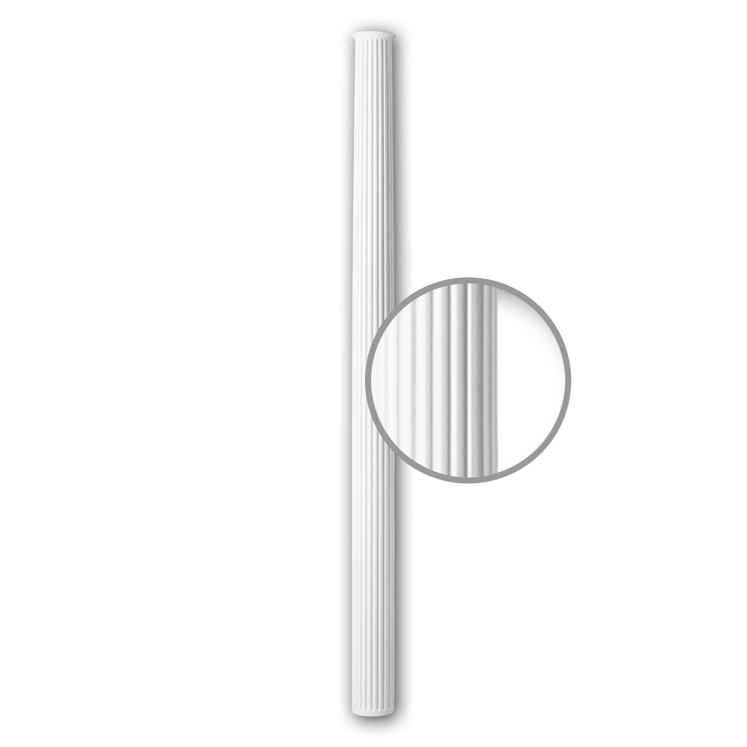 PROFHOME 112081 Vollsäulen Schaft Säule Zierelement Stuckdekor 15,5 cm x 240,2 cm Weiß
