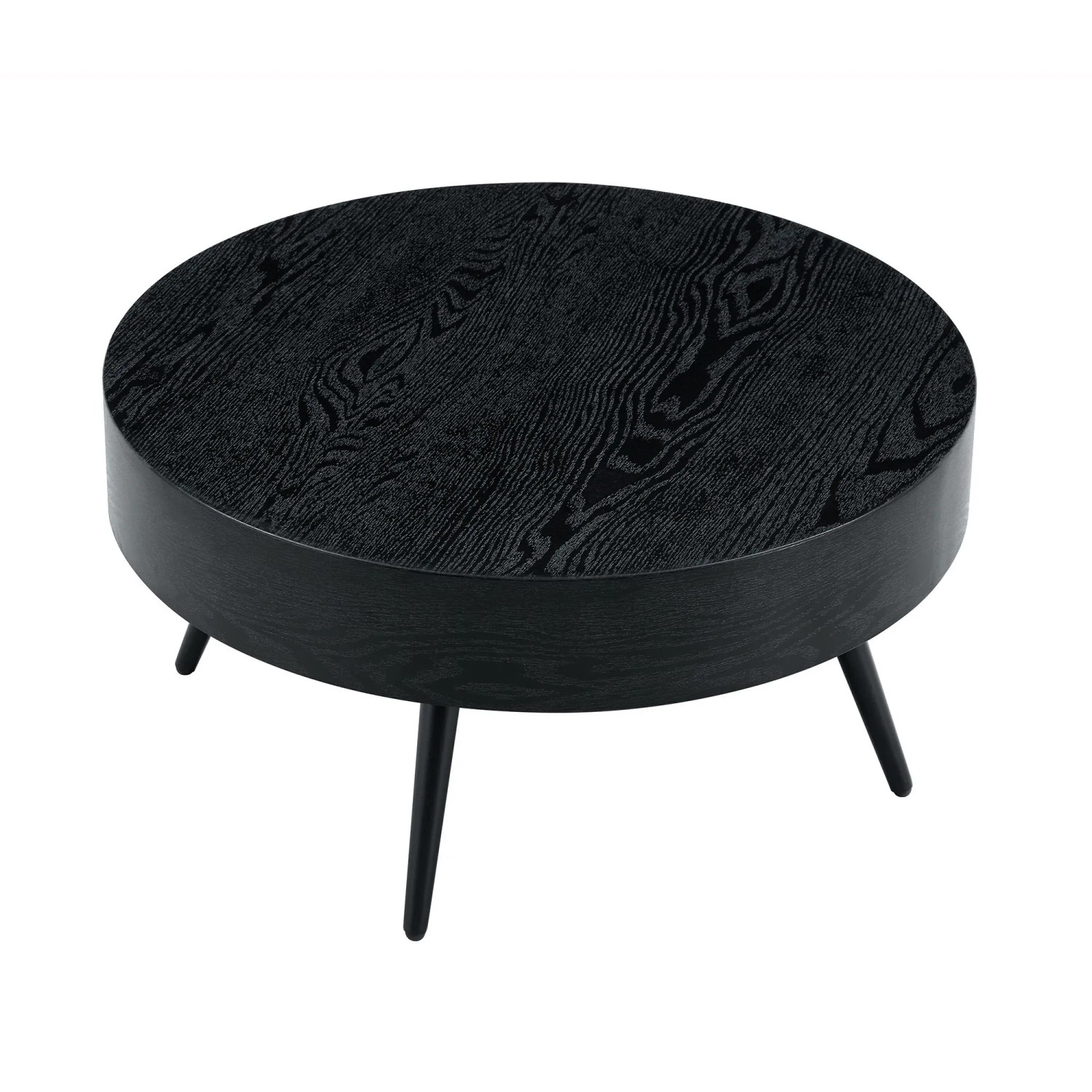 Okwish Couchtisch Mit Rundem Design Und Metallbeinen Für Wohnzimmer Cm 70x70x35 Schwarz