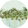 Runde, selbstklebende Vliesfototapete mit Palmenmotiv (Dot Coconut Trees, Ø 125 cm).