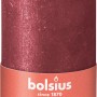 Bolsius Rustik-Kerze Shimmer, 130/68 mm, Rot. Stumpenkerze mit Metallic-Effekt.