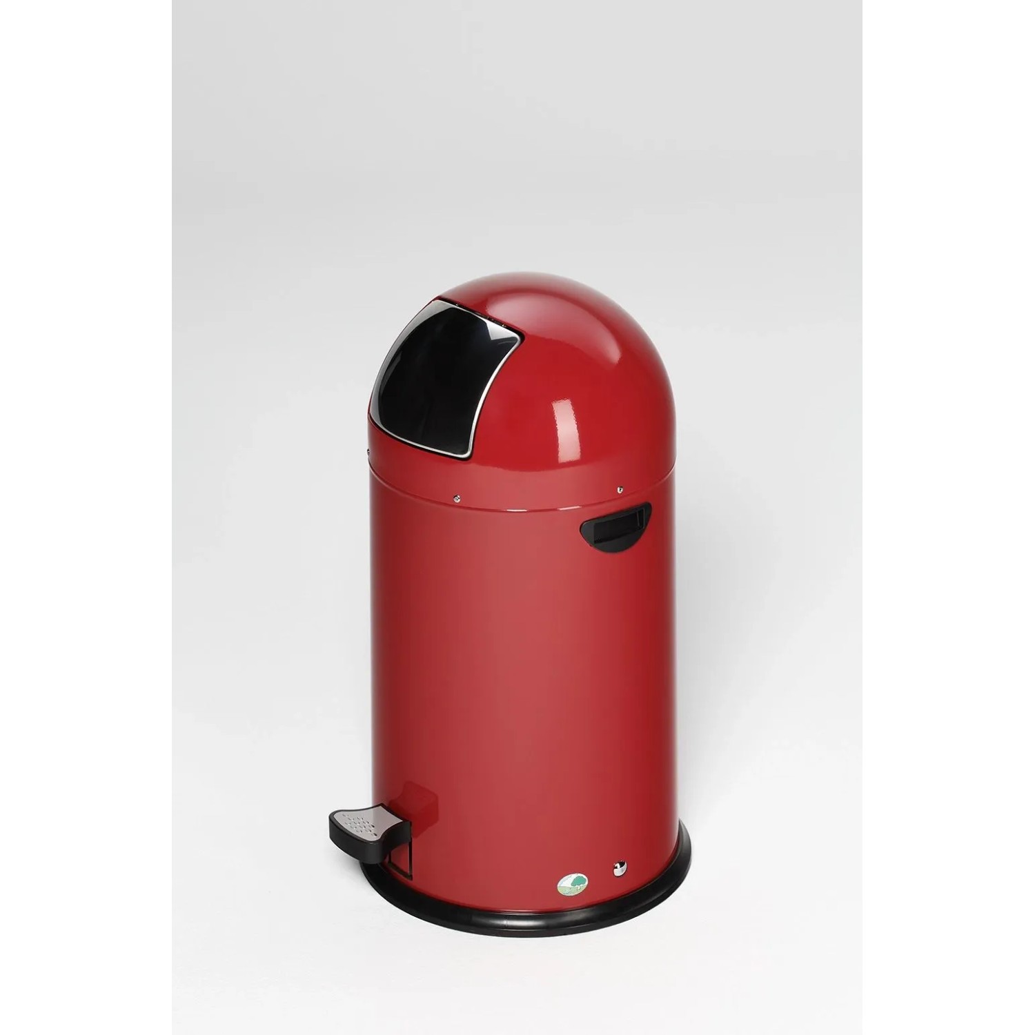 PROREGAL Klassischer Abfallsammler Mit Einwurfklappe Inneneinsatz Fußpedal 22 Liter HxBxT 64 x 40 x 40 cm Verzinkter Stahl Rot