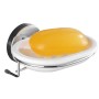Wenko Vacuum-Loc Seifenablage Milazzo, chrom/weiß mit gelber Seife. Wandmontage, Badaccessoire.